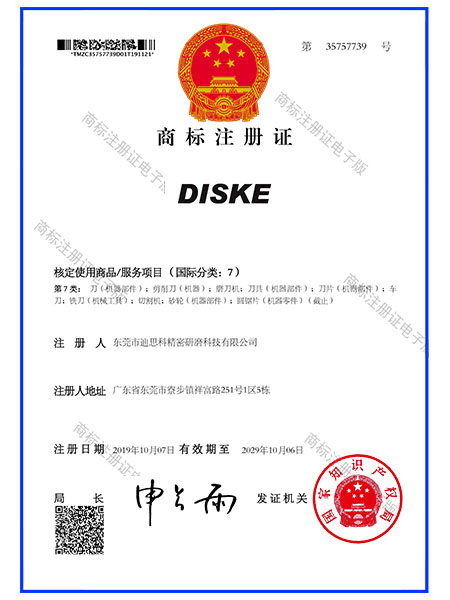 商标注册证DISKE